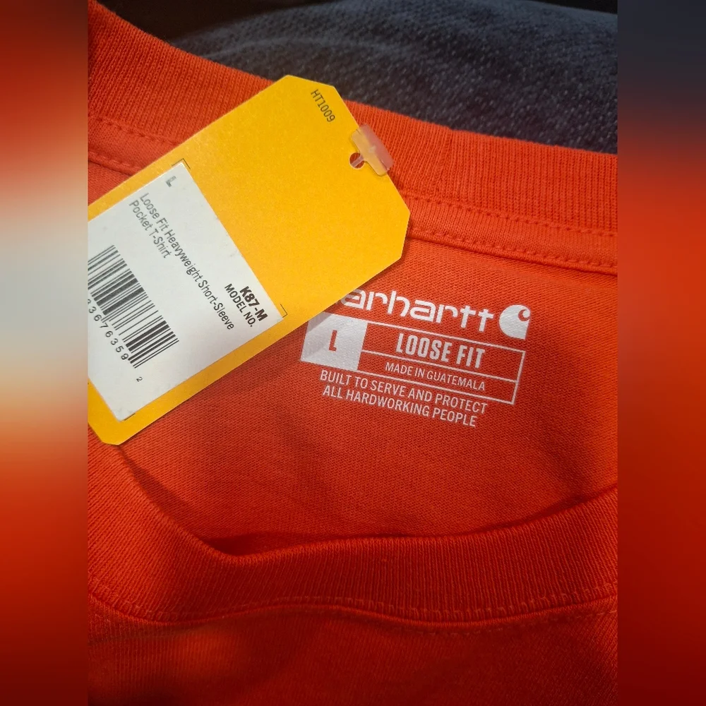 Carhartt Men's Vibrant Orange Short Sleeve Tee.Size L - Picture 5 of 6